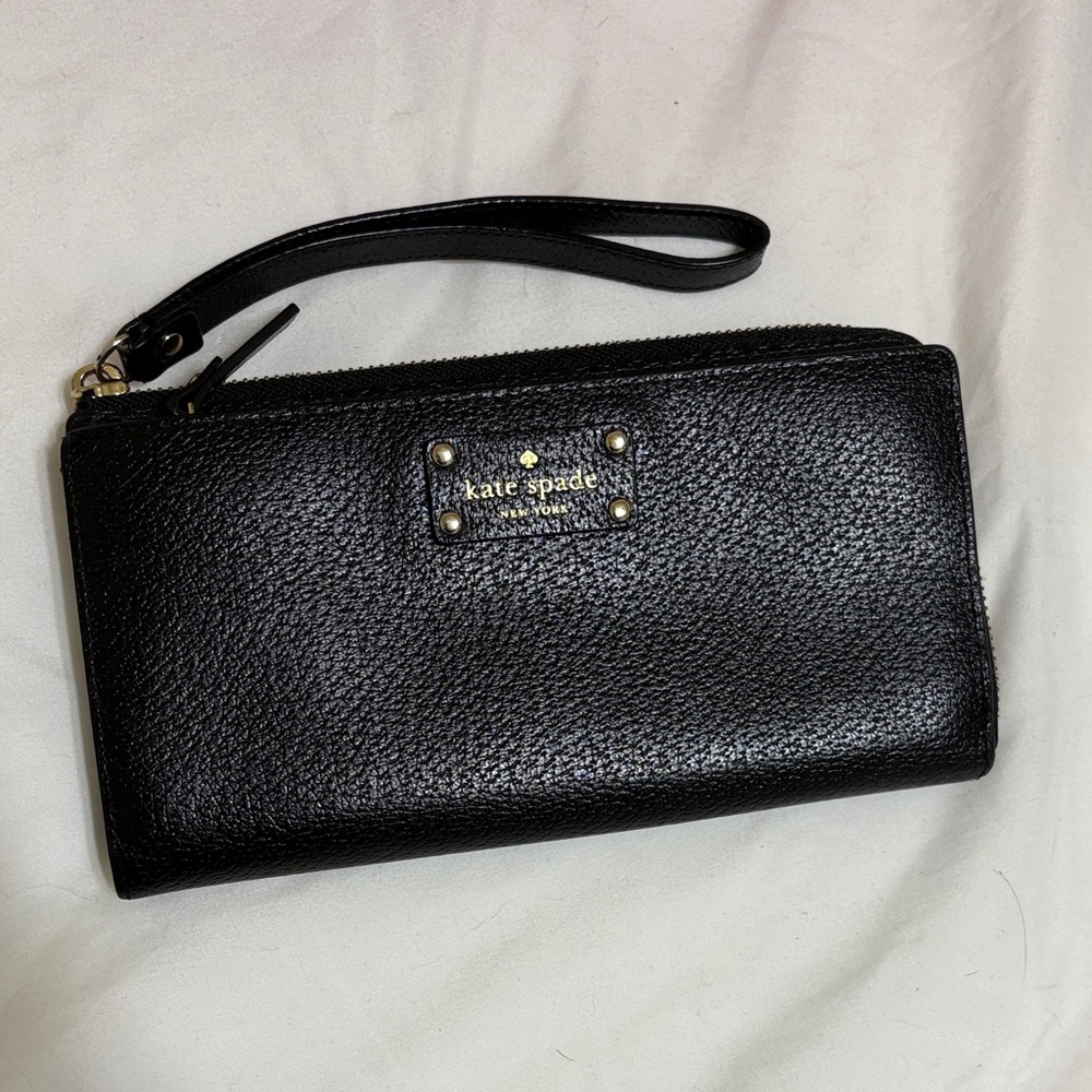Kate Spade Textured Black Wristlet